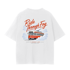 San Francisco F Line streetcar graphic white tee, Muni transit design