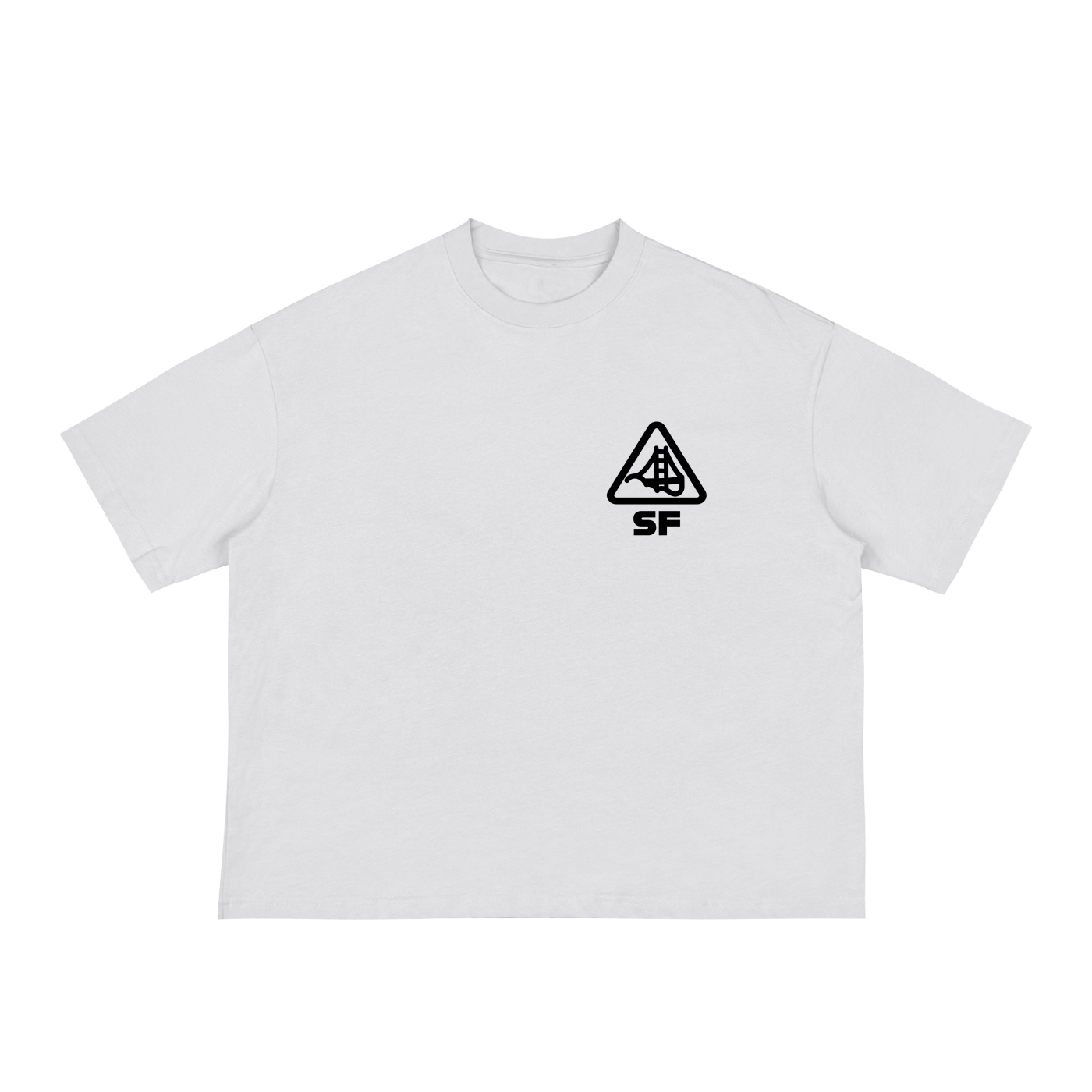 White casual solid quality t-shirt with a CA Weed style Fog & Form logo. 