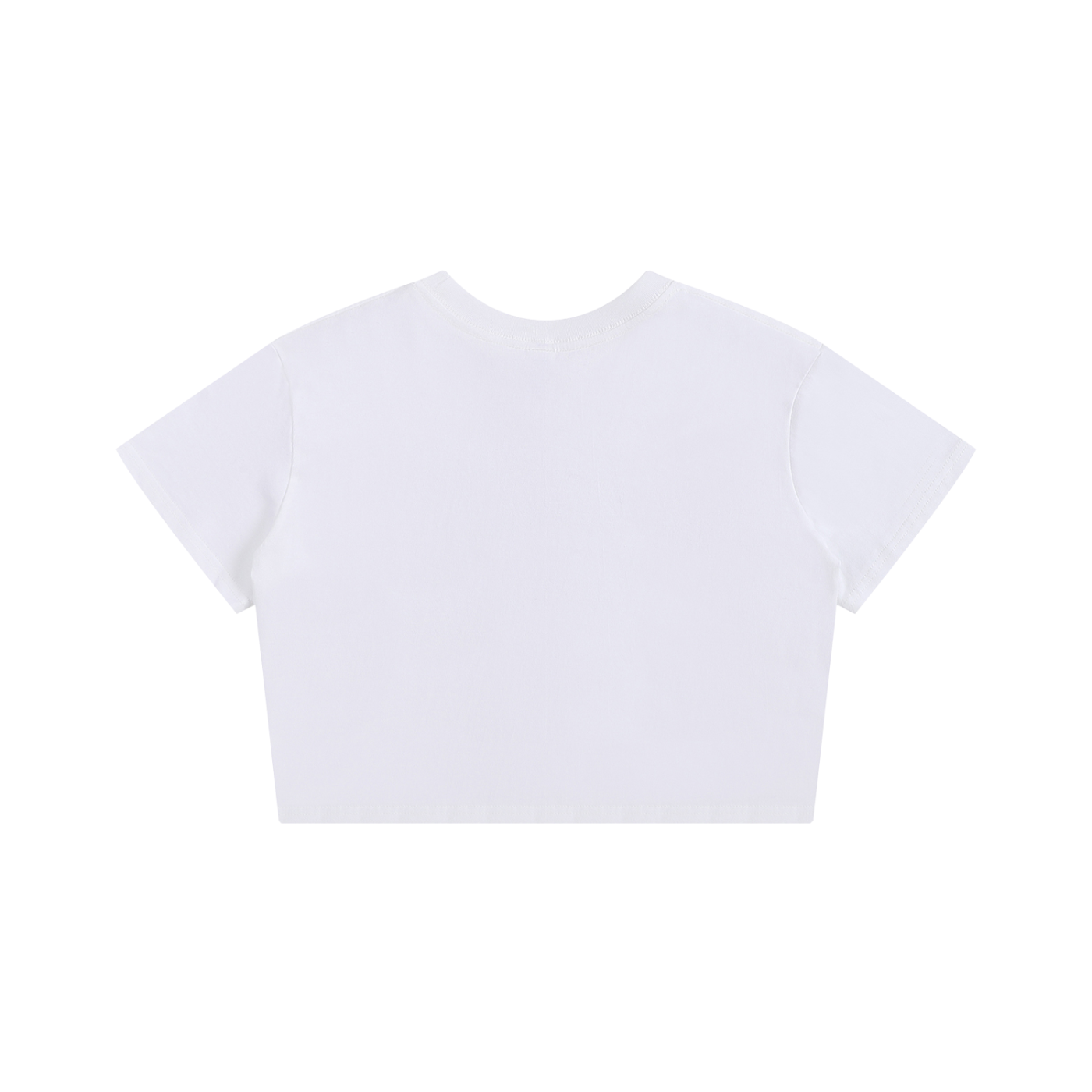 White breathable crop top back view. 
