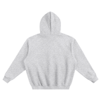 Gray hoodie back view on a white background.