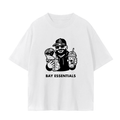 Fog & Form Bay Essentials heavyweight white graphic T-shirt featuring an illustrated tribute to San Francisco and Bay Area culture.