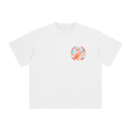 Front of Fog & Form white heavyweight T-shirt featuring the Be Grateful chest logo inspired by San Francisco street culture and Bay Area music.