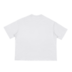 Fog & Form SF fashion brands heavyweight white boxy T-shirt back view.