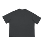 Fog & Form heavyweight black boxy cropped T-shirt back view.
