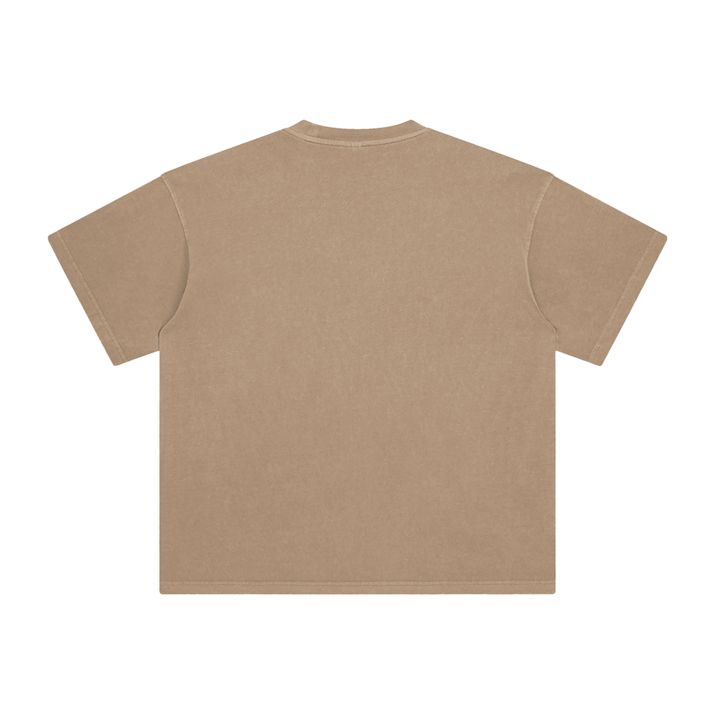 Fog & Form heavyweight camel faded T-shirt back view.