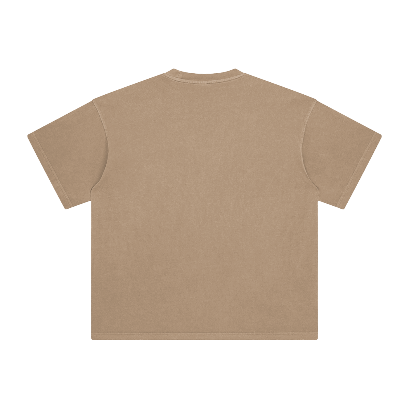 Fog & Form heavyweight camel faded T-shirt back view.