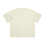 Fog & Form heavyweight faded natural cotton boxy T-shirt back view.