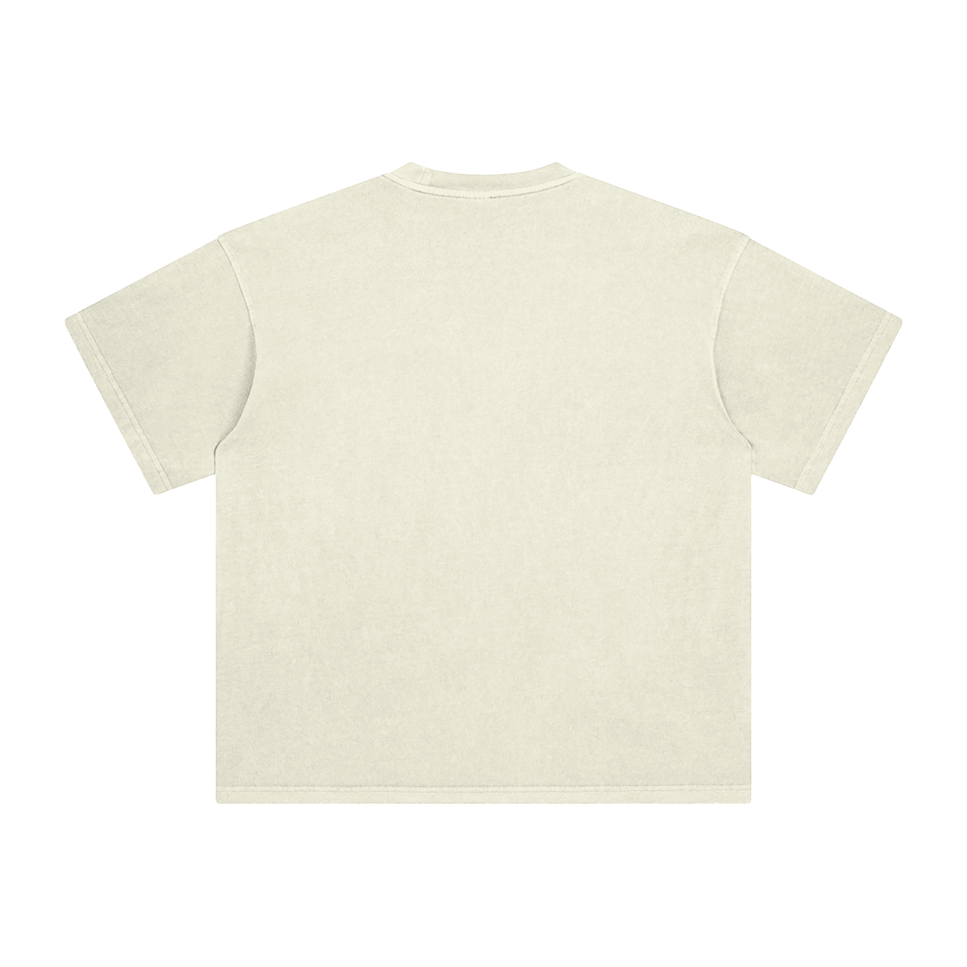 Fog & Form heavyweight faded natural cotton boxy T-shirt back view.