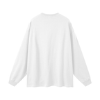 Fog & Form heavyweight white long sleeve T-shirt back view.